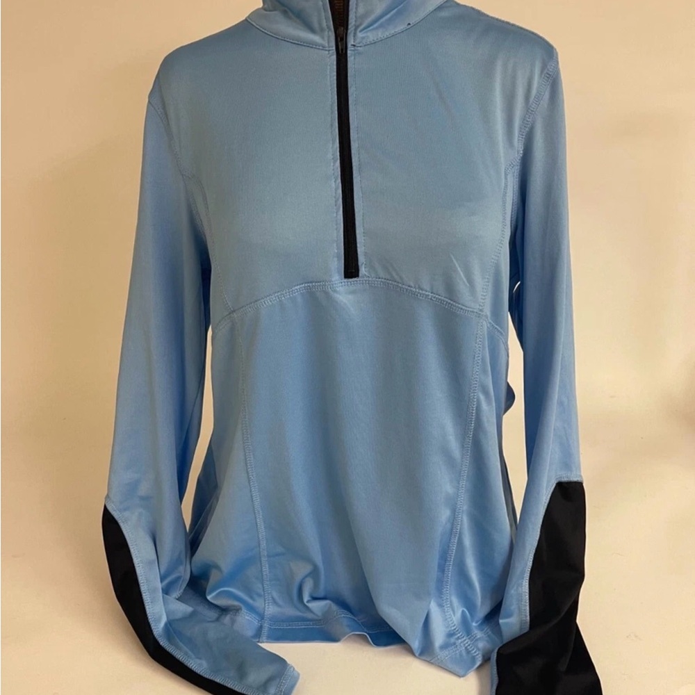 Zelos Women's 1/4 Zip Blue Top Medium